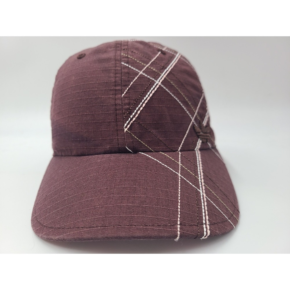 Women Adidas Trefoil Strapback Adjustable Hat Cap Baseball Casual Mom Brown Pink - Picture 2 of 13